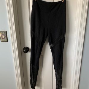 high waisted mesh cut out leggings